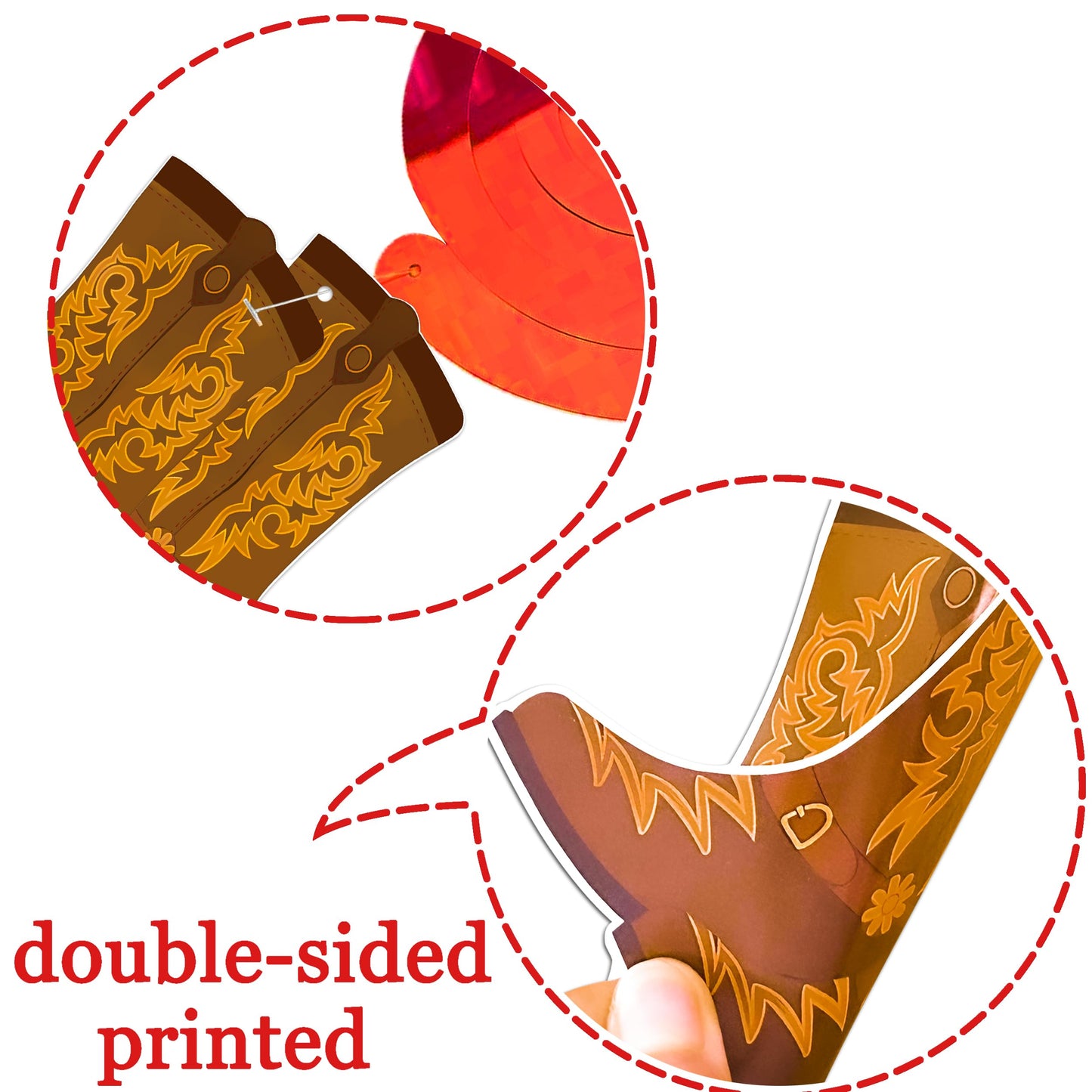 20pcs Cowboy Boots Hanging Swirls Western Theme Party Decorations Wild West Party Ceiling Streamers for Rodeo Cowgirl Cowboy Birthday Party Decorations Bachelorette Baby Shower Supplies