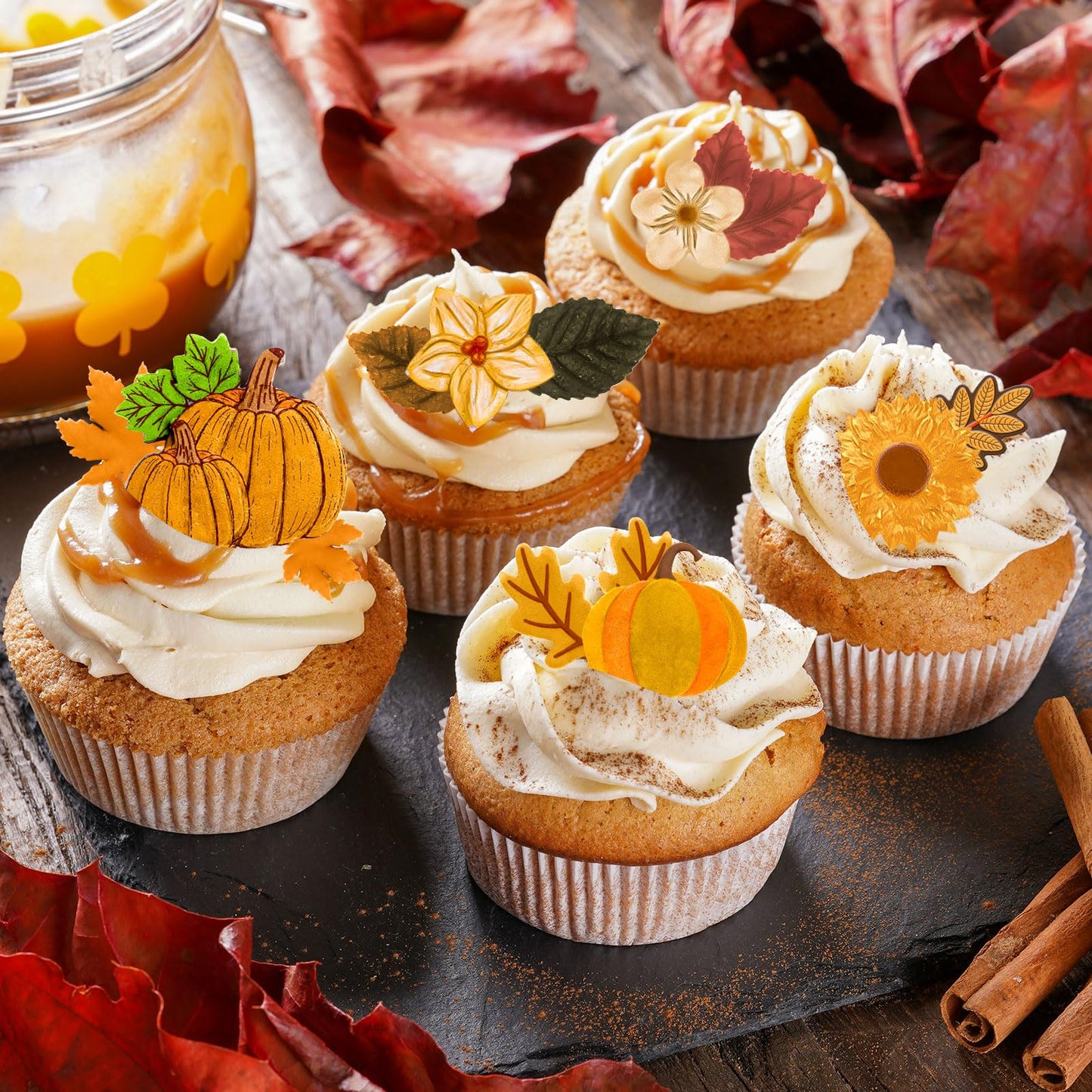 Whaline 3Pcs Fall Fondant Molds Fall Floral 3D Silicone Moulds Pumpkin Maple Leaf Flower Pine Cone Pattern Resin Molds Autumn Cupcake Cookie Candy Baking Moulds for Fall Thanksgiving Party DIY Crafts