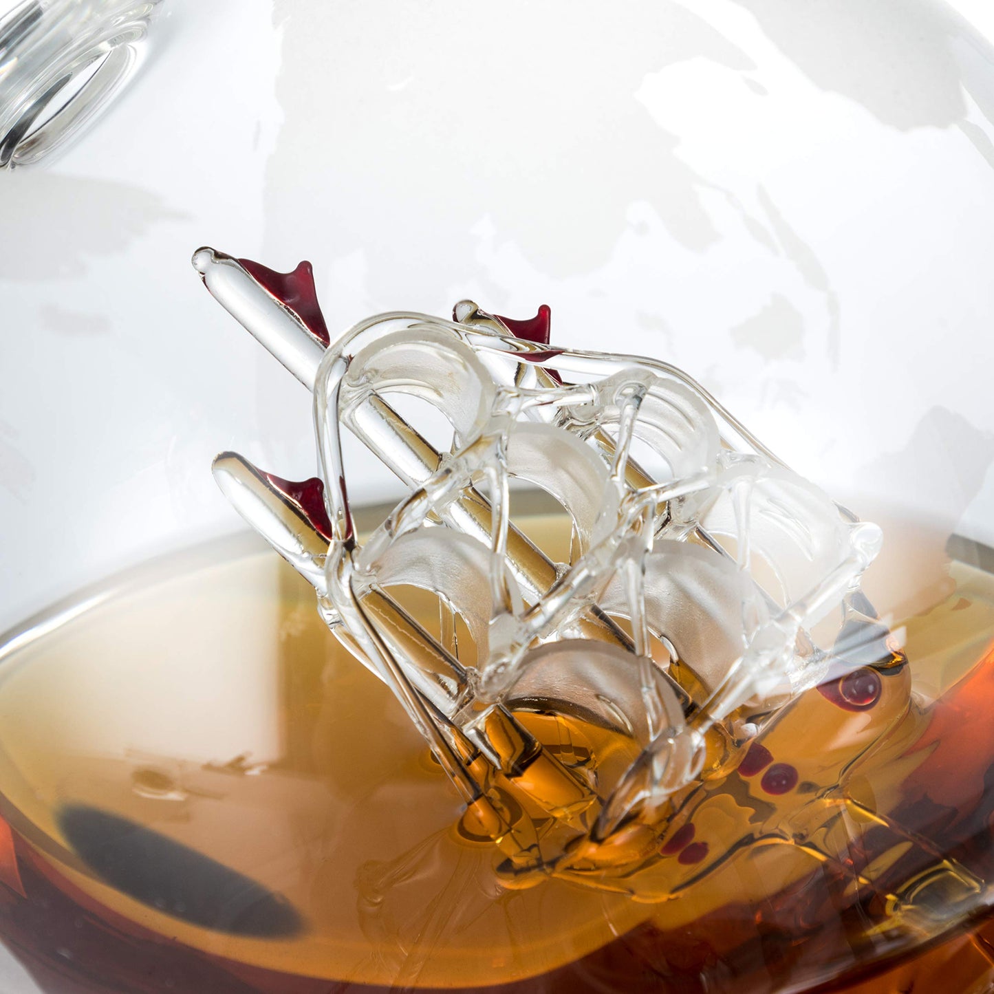 Whiskey Decanter Set,Globe Decanter,Whiskey Gifts for Men Husband Him Boyfriend Dad Women,with 2 Glasses,Beads,4 Ice Cubes,Tong & Funnel,Beverage Drink Dispenser,for Whisky,Liquor,Wine,Brandy,Cognac