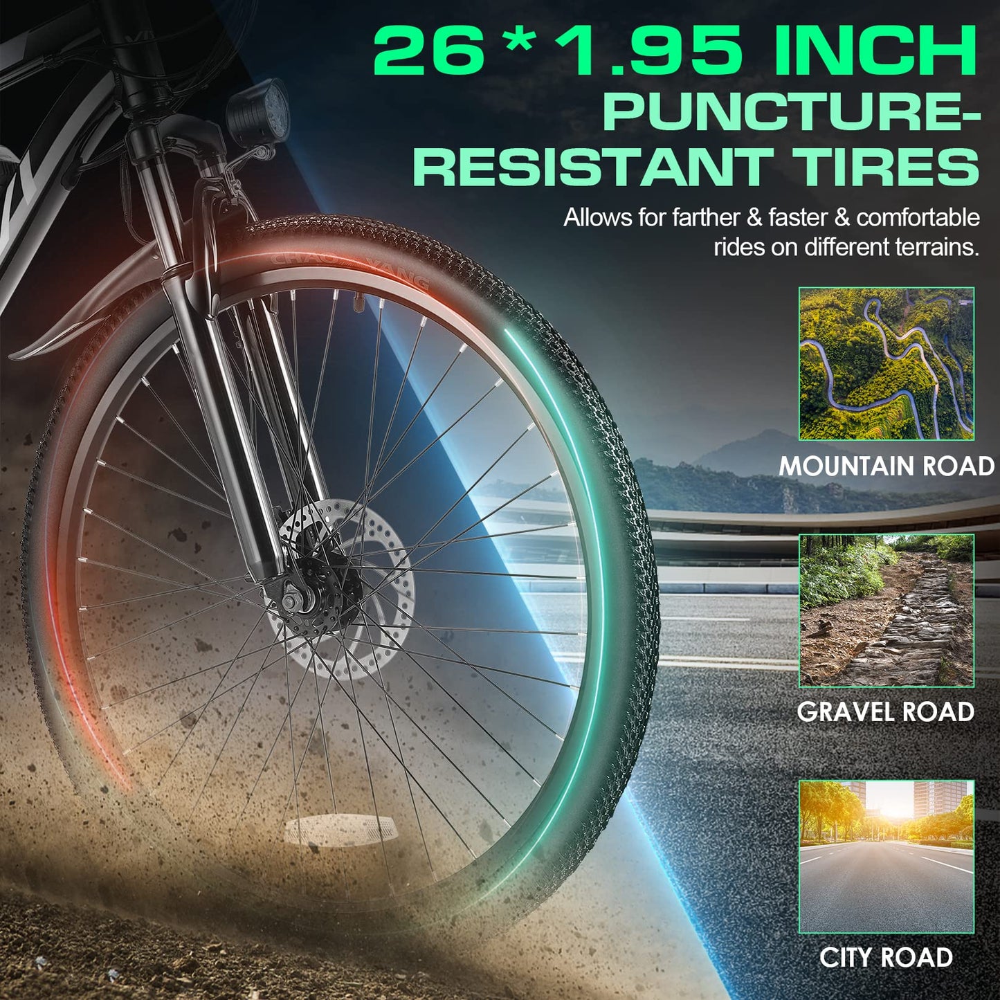 Vivi Electric Bike for Adults, Peak 780W Ebike 26" Electric Mountain Bike, 22MPH Adult Electric Bicycles Commuter Ebike with 48V Battery, Up to 50 Miles, 21 Speed, SGS Certified to UL2849