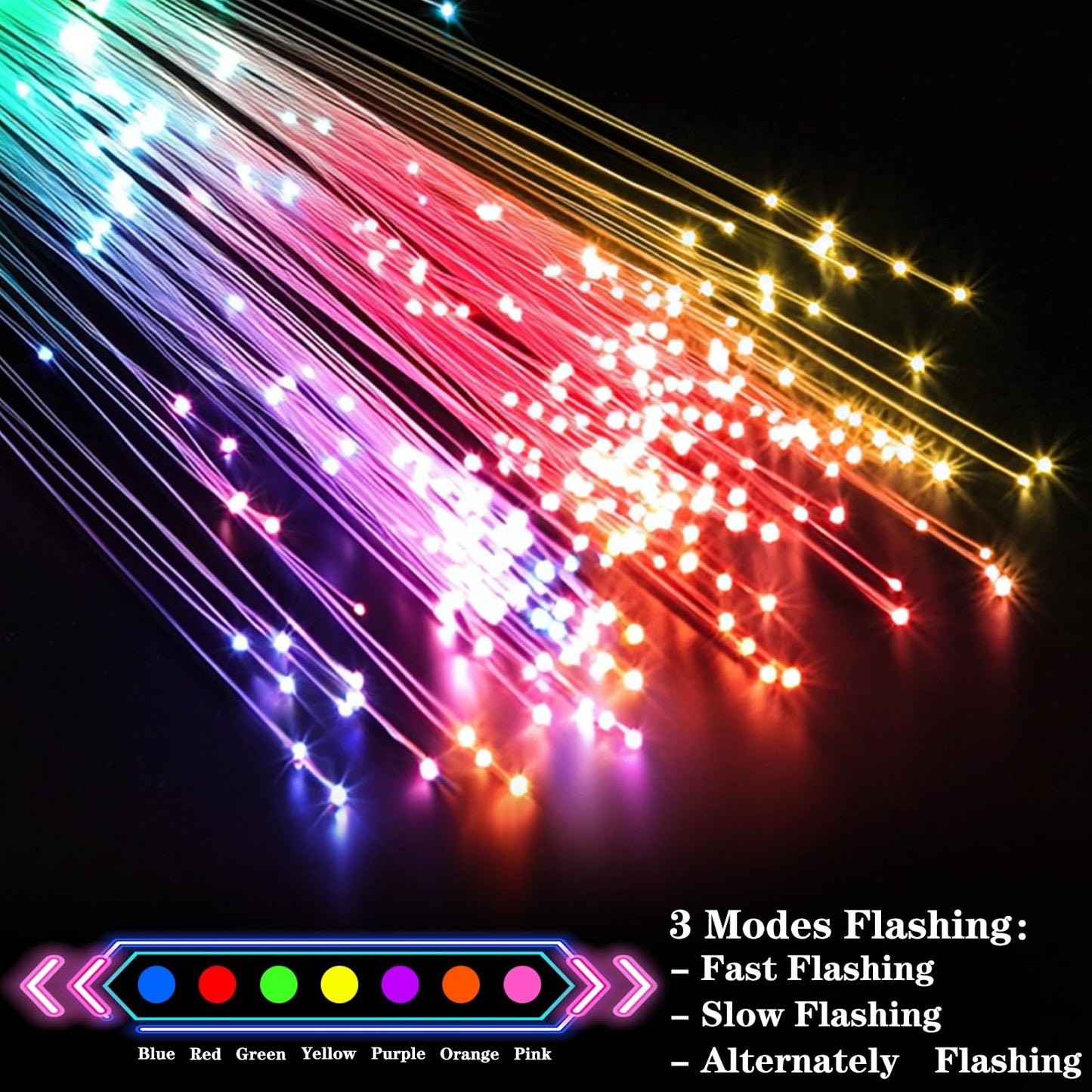 32 Pcs Colorful Glow Fiber Wands,Toys Glow Sticks Bulk Party Pack for Kids Adults,Glow in the Dark Party Supplies for Back to School Halloween , Wedding, Birthday,Classroom,Concert,Pool Party Favors