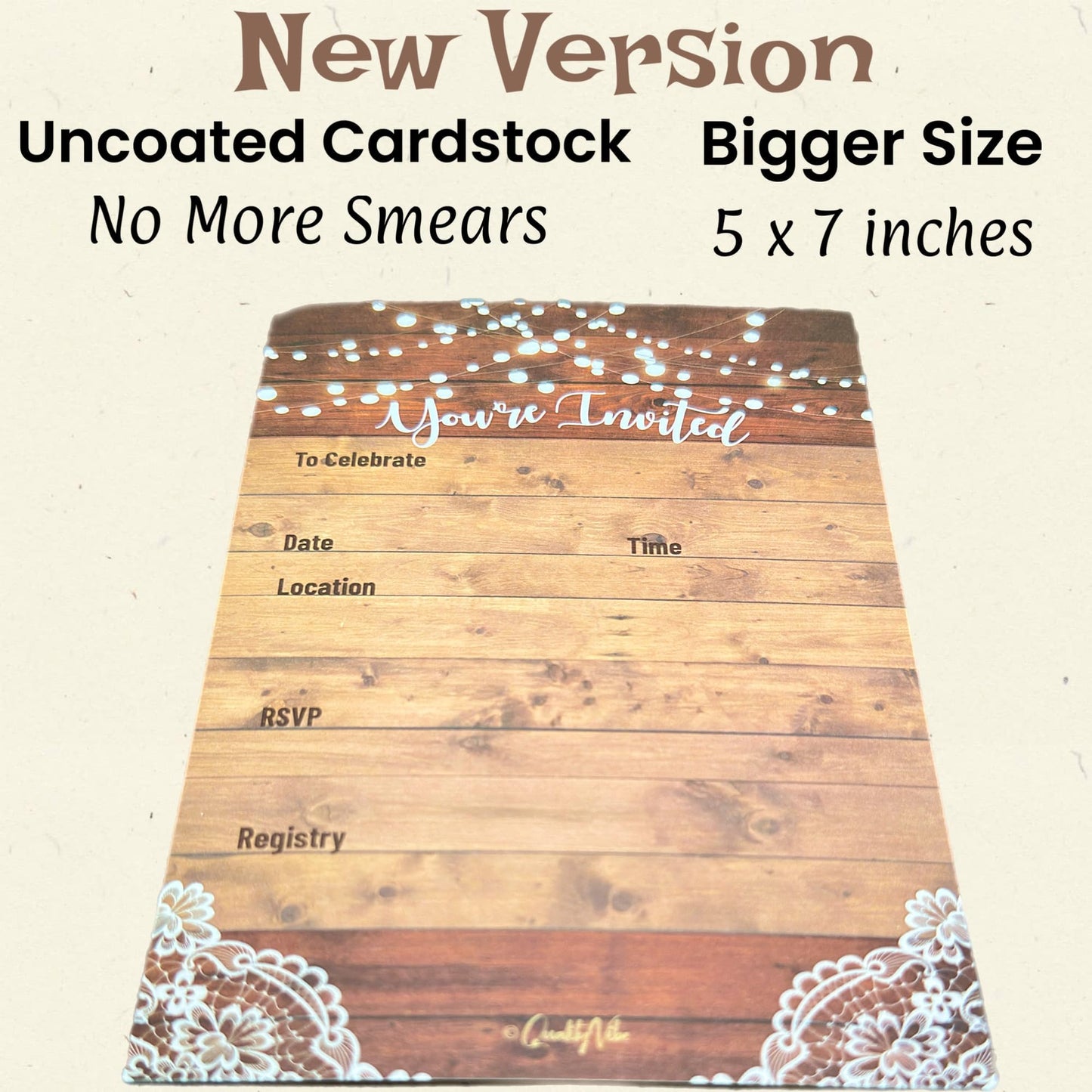 25 rustic invitations & 25 envelopes for wedding, bridal shower, birthdays, engagements, bachelorettes This barn rustic invite style is also great for housewarming, retirement & rehersal parties.