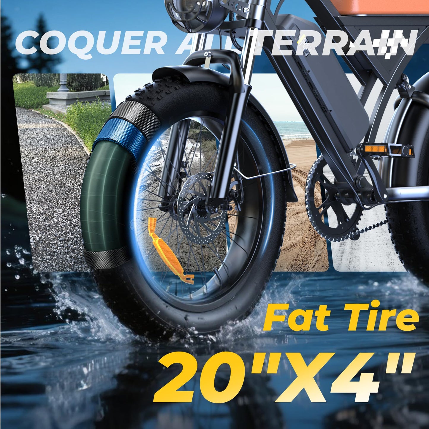 2025 Electric Bike for Adults 16"/20" 1000W 20mph 374.4Wh Commuting Fat Tire Full Suspension Electric Dirt Bike 55+ Pas Miles Long Seat Off Road Ebike Mountains UL2849