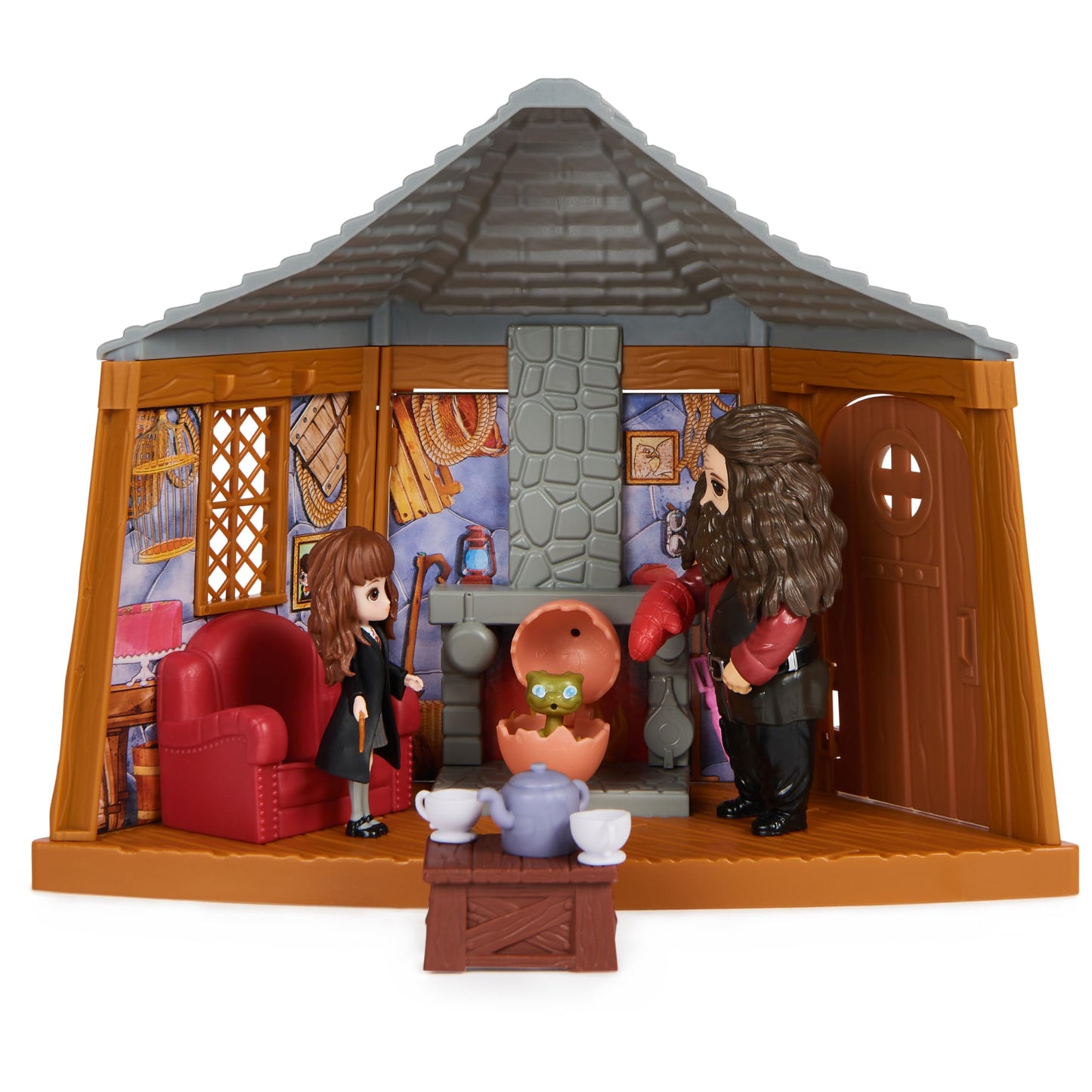 Wizarding World Harry Potter, Magical Minis Hagrid’s Hut Playset with 2 Figures and 9 Doll Accessories, Kids Toys for Ages 6 and up