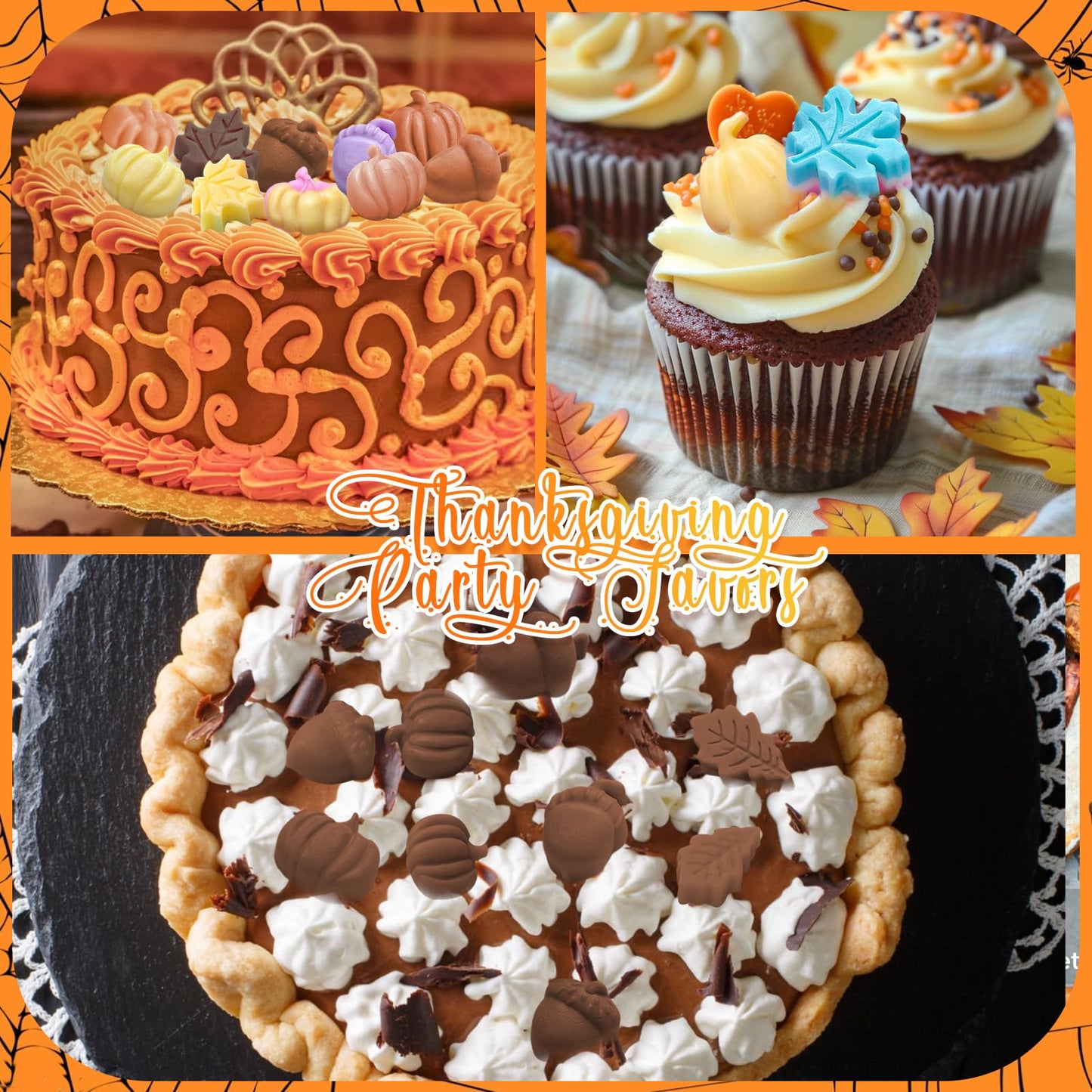 2-Pack Mini Fall Molds - 18-Cavity Chocolate Baking Molds with Pumpkin, Pinecone, Maple Leaf - Perfect for Chocolate Candies, Resin Crafts