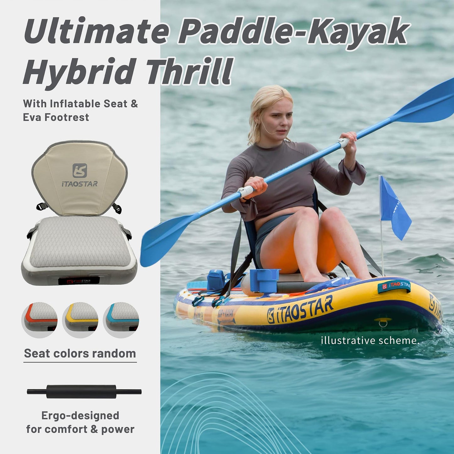 iTAOSTAR J07DP 35" Extra Wide Stand Up Paddle Board, More Balance Inflatable Paddle Board with 5 Fins for Beginner,Paddle Boards for Adults of All Skill Levels