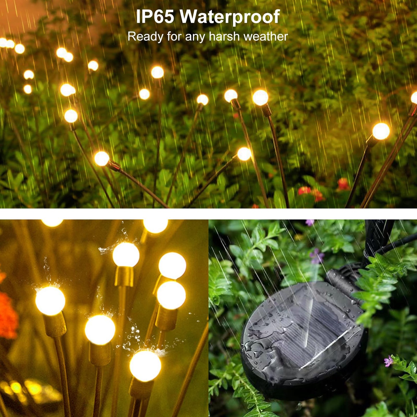 AAOVEFOX Solar Outdoor Lights, 6 Pack Firefly Solar Garden Lights for Outside, Garden Decorations