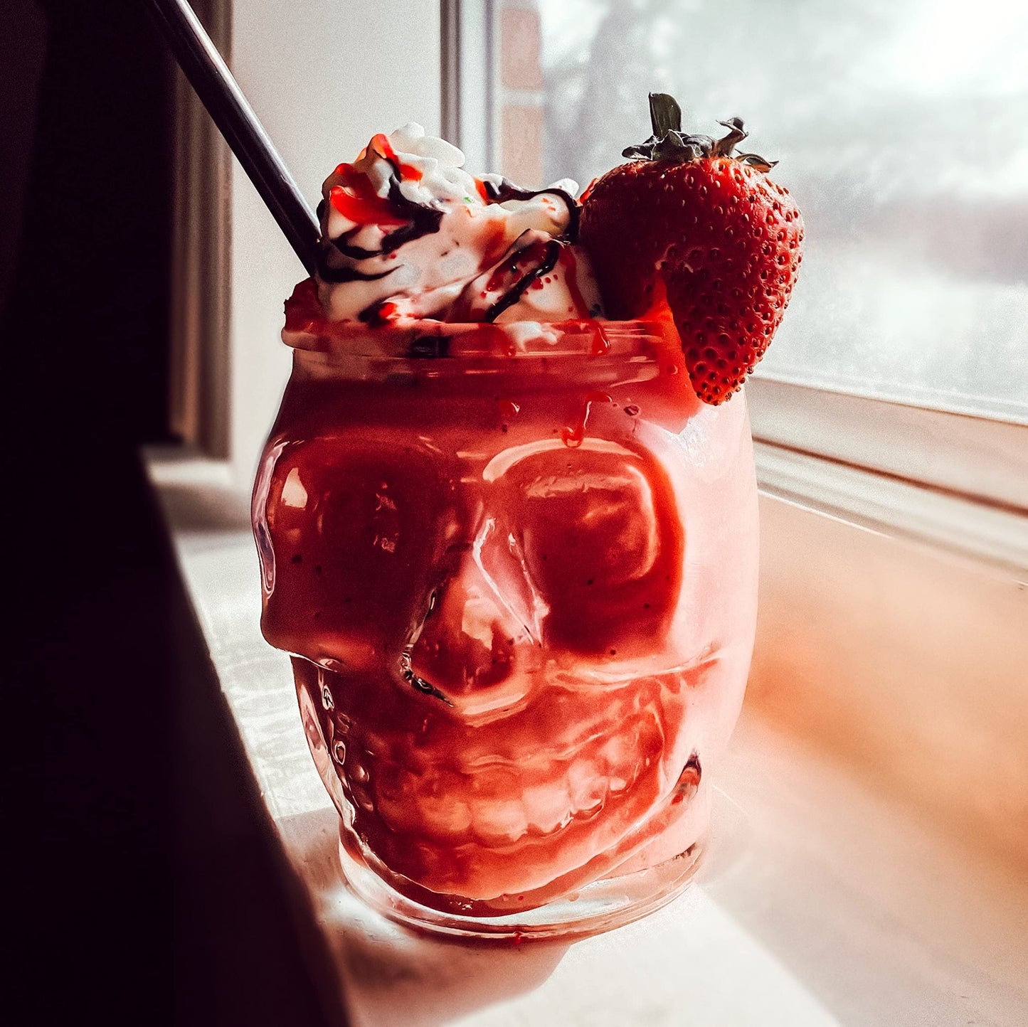 6 Pack - 15 Oz Sugar Skull Glass Summerween Tumblers - Set of 6 Creepy Drinking Cups -15 oz, Witchy Gifts, Spooky Goth Gifts For Women, - Gothic Kitchen Decor, Witchy Barware Skull Jar