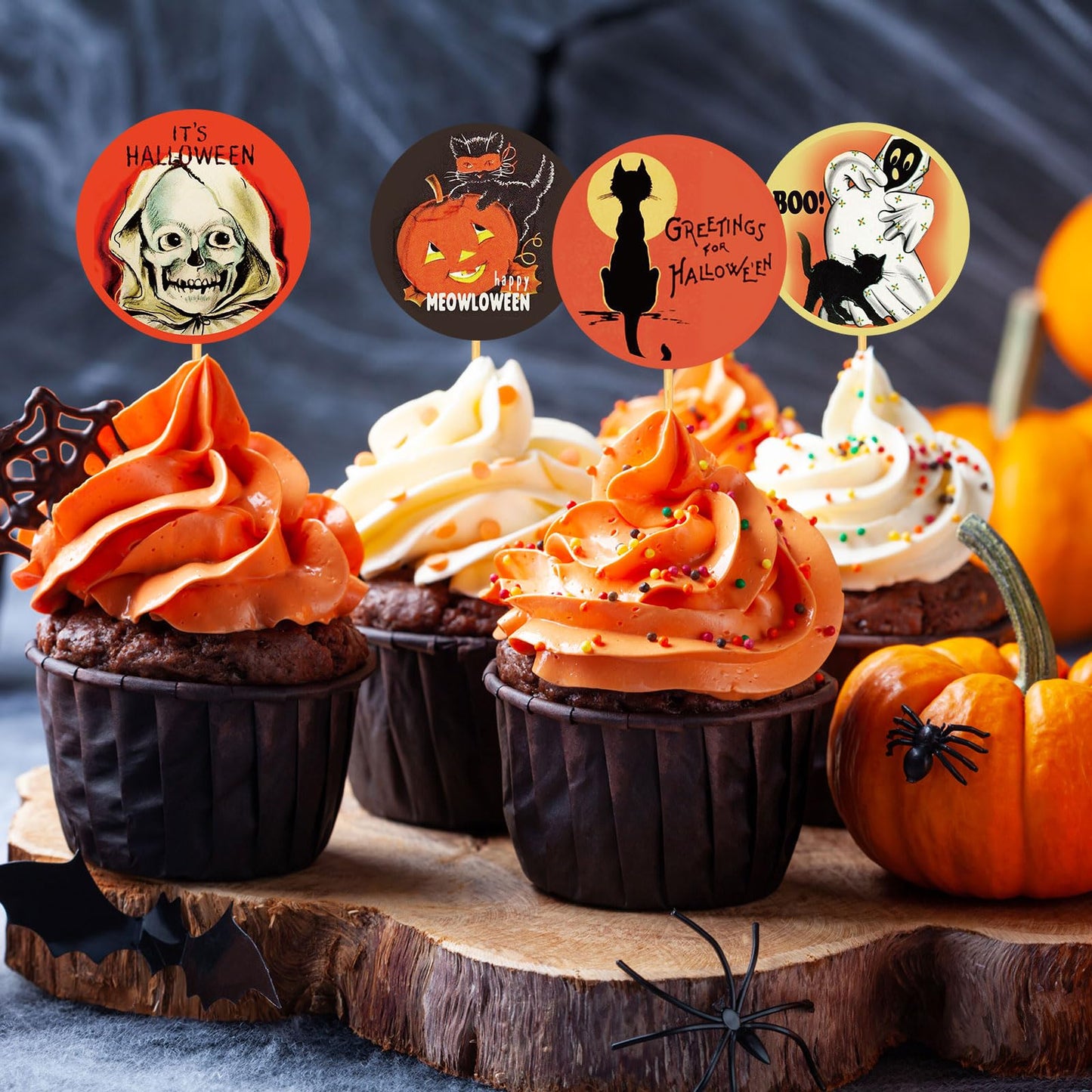 Whaline 1000Pcs Halloween Stickers Roll Retro Halloween Characters Decal Sticker Grimace Pumpkin Witch Ghost Pattern Sealing Labels Round Adhesive Sticker for Halloween Party Favors Decor, 14 Design