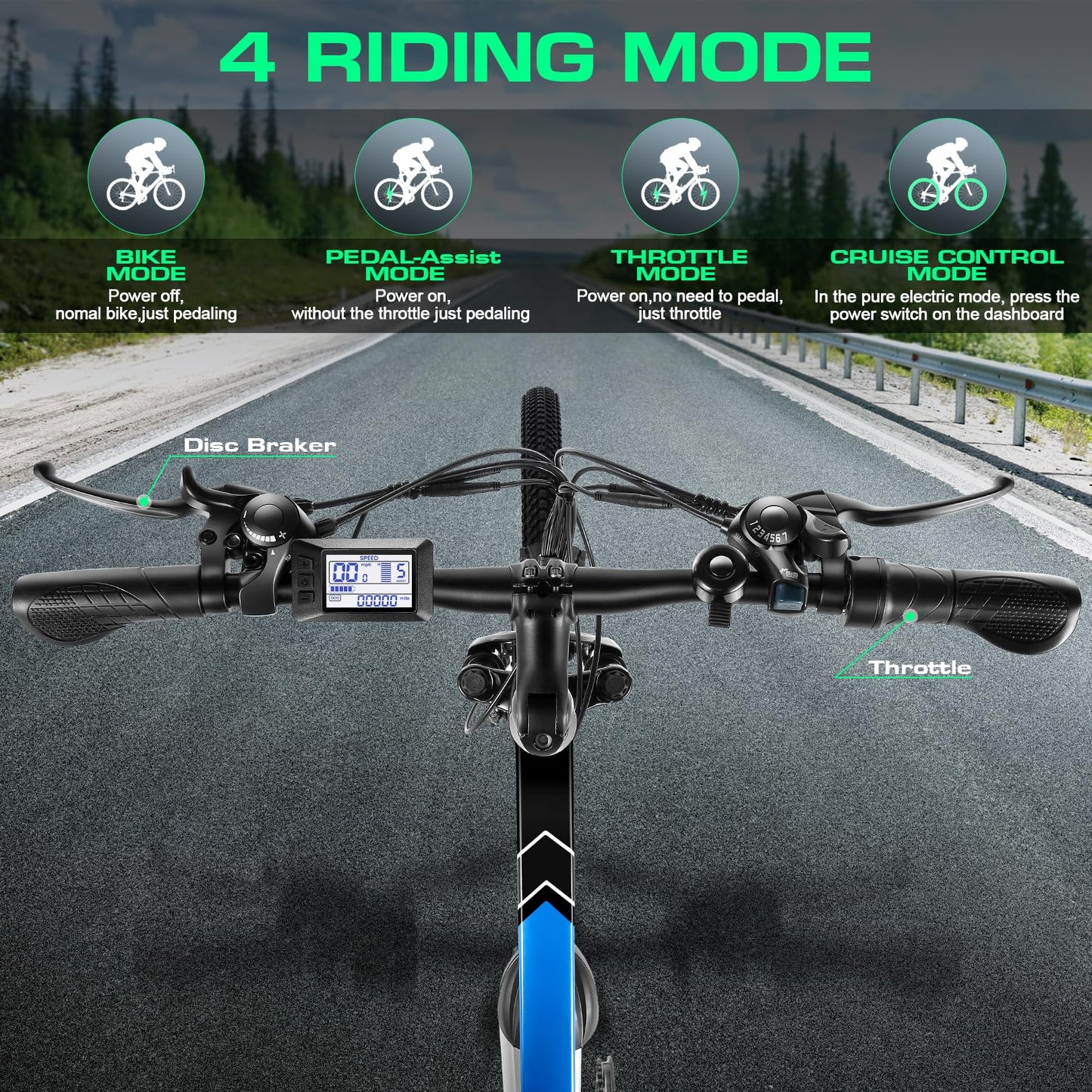 Vivi Electric Bike for Adults, Peak 780W Ebike 26" Electric Mountain Bike, 22MPH Adult Electric Bicycles Commuter Ebike with 48V Battery, Up to 50 Miles, 21 Speed, SGS Certified to UL2849