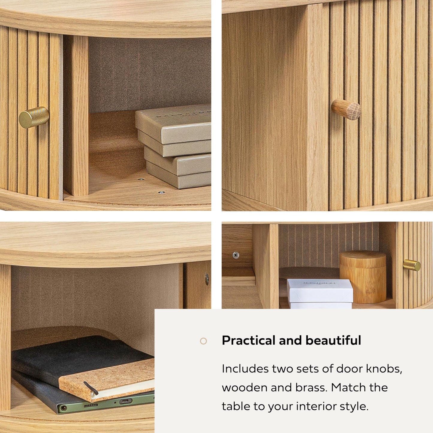 WERMO 51'' Small Wood Writing Desk and Makeup Vanity Desk with Storage and Sliding Doors - Narrow Computer and Work Table for Home Office, Modern Vanity, Oak Dressing Table for Bedroom (Oak)