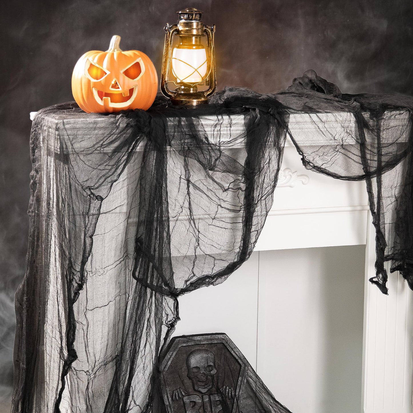 197" x 85" Halloween Creepy Cloth - Halloween Spooky Fabric Cloth - Scary Gauze Blood Creepy Cloth for Haunted House Halloween Party Yard Wall Doorway Outdoors Decoration
