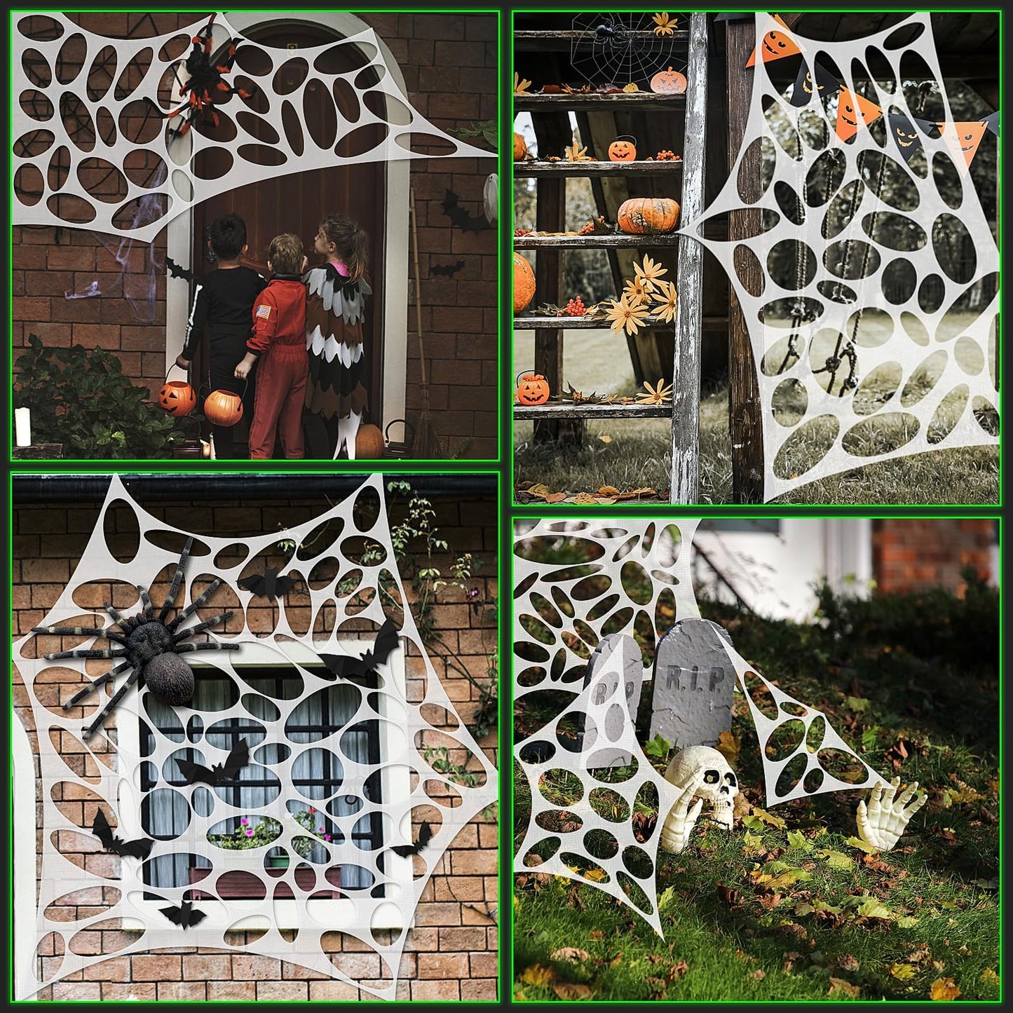 650sqft Halloween Giant Spider Web Decoration,Cut Your Own Stretchy Spider Netting, DIY Spooky Flexible Spider Webs Decor for Halloween Haunted House Outdoor Decorations Holiday Party Supplies