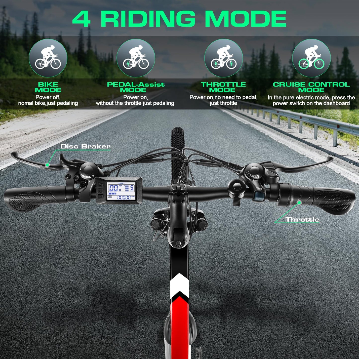 Vivi Electric Bike for Adults, Peak 780W Ebike 26" Electric Mountain Bike, 22MPH Adult Electric Bicycles Commuter Ebike with 48V Battery, Up to 50 Miles, 21 Speed, SGS Certified to UL2849