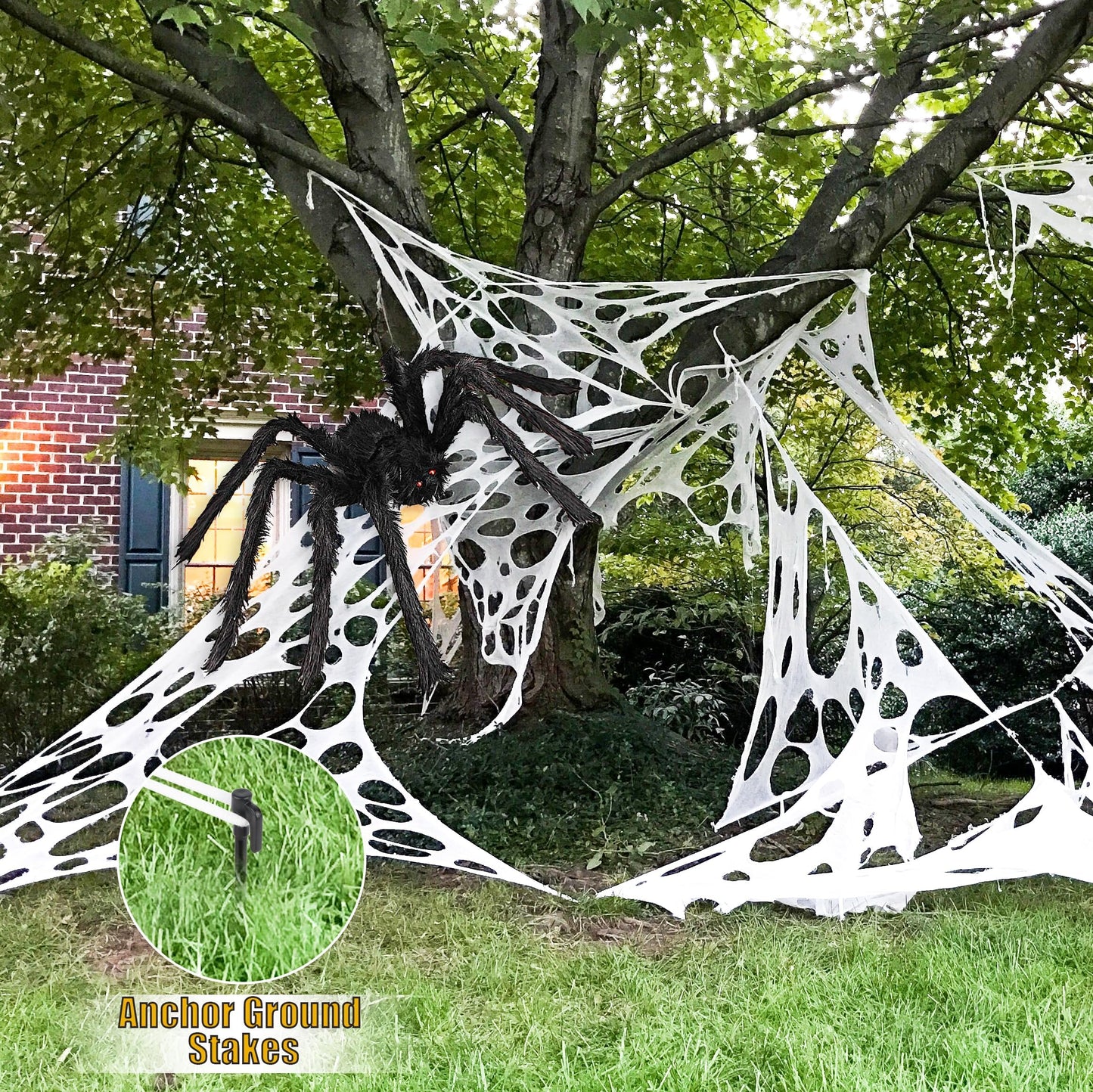 650sqft Halloween Giant Spider Web Decoration,Cut Your Own Stretchy Spider Netting, DIY Spooky Flexible Spider Webs Decor for Halloween Haunted House Outdoor Decorations Holiday Party Supplies