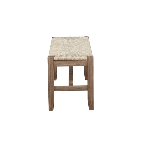 Alaterre Furniture Newport 40" Wood Bench with Rush Seat