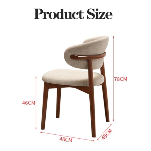 WIGSELBL Wooden Dining Chairs Upholstered Kitchen Side Chairs Farmhouse Dining Room Chair with Curved Back,Mid-Century Modern Dining Chairs with Cushioned Seat(Style-3)