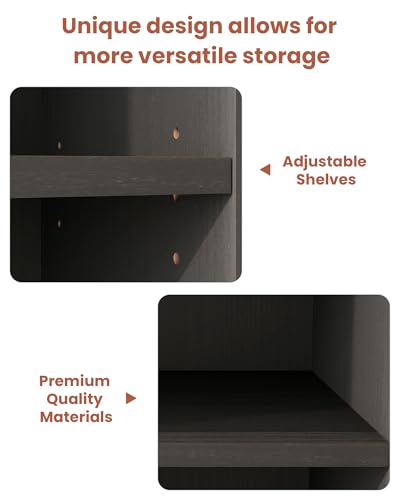 VPSMAT 3-Tier Bookcase and Bookshelf, Small Wood Display Storage Shelves for Living Room, Bedroom, Home Office, Black