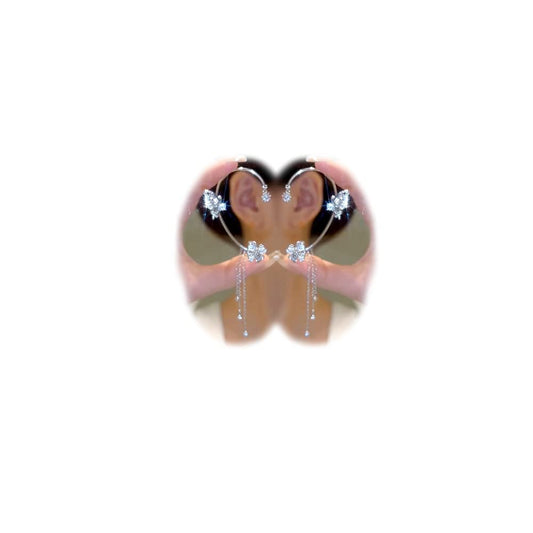 2PCS Butterfly Tassel Zircon Earrings - Butterfly Ear Cuffs, No Piercing, Fairy Ear Clip Jewelry Gifts (style s)