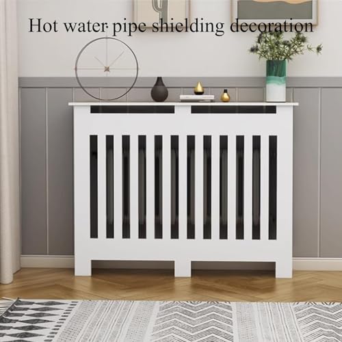 White Modern Wall Cabinet, Modern Radiator Cover, Vertical Slatted Grill Cabinet Shelf, Radiator Cover Heating Forcert for Office, Living Room, Bedroom, Hallway (50 * 60 * 20cm/19.7 * 23.6 * 7.9in)