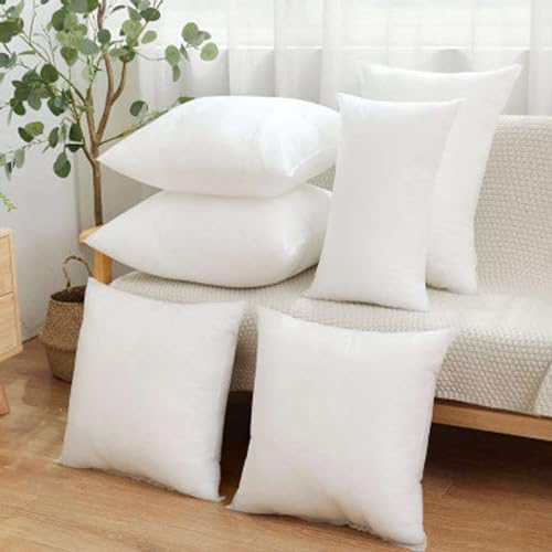 4 pcs Throw Pillow Inserts Pack of 4, Decorative Modern Cushion, White Pillow Inserts, Soft and Breathable, Non-Woven Pillow Insert, for Living Room Couch Bed Sofa, 19 x 19 in