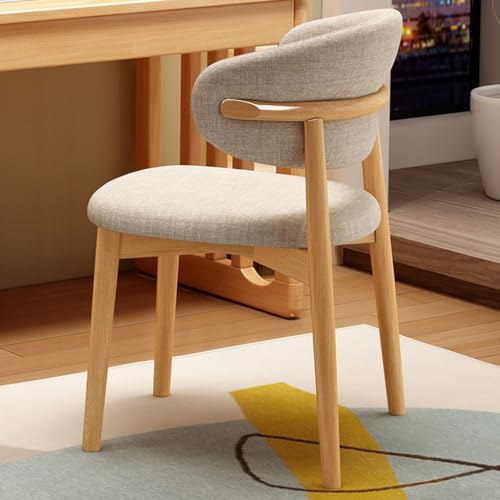 WIGSELBL Wooden Dining Chairs Upholstered Kitchen Side Chairs Farmhouse Dining Room Chair with Curved Back,Mid-Century Modern Dining Chairs with Cushioned Seat(Style-3)