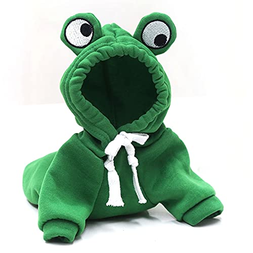 Warm Dog Winter Clothes Cute Fruit Dog Coat Hoodies Fleece Pet Dogs Costume Jacket for French Bulldog Chihuahua Ropa para Perro(Green,XL)