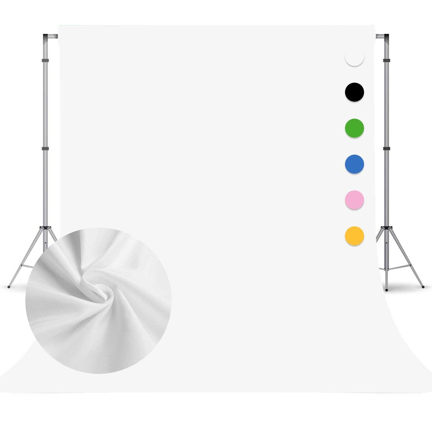 White Photography Backdrop for Photoshoot,Photo Backdrop Curtain,Perfect White Background for Party Portrait Photoshoots Video Studio 8FTx10FT