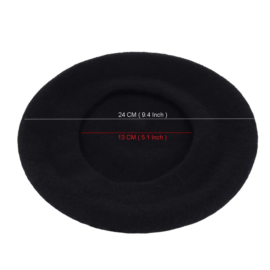 Wheebo Berets for Kids Wool French Beret Hats Artist Painter Hats for Little Girls Boys Solid Color Style(Black)