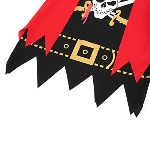 Wizland Children's Pirate Costume 8pcs Deluxe Pirate Costume for kids 5-6years