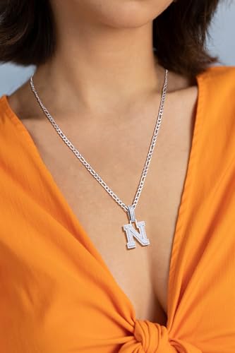 925 Sterling Silver 26 Letters Alphabet Pendant Necklace - Moissanite Initial Necklace for Women, Dainty Personalized Jewelry Gift for Her, 18"+2" Adjustable Chain (Letter A)