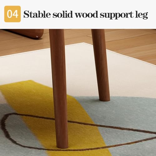 WIGSELBL Wooden Dining Chairs Upholstered Kitchen Side Chairs Farmhouse Dining Room Chair with Curved Back,Mid-Century Modern Dining Chairs with Cushioned Seat(Style-3)