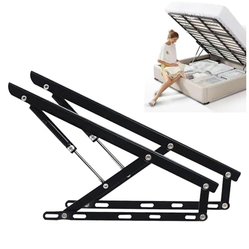 1 Pair Lifting Bed Mechanism,Bed Lift Support, Hydraulic Rod Storage Bed Divider Mechanism Bed Frame Hardware Ideal For Lifting Mattresses,Boards Or Bed Frames For Sofas And Beds, Bed Storage Lift Kit