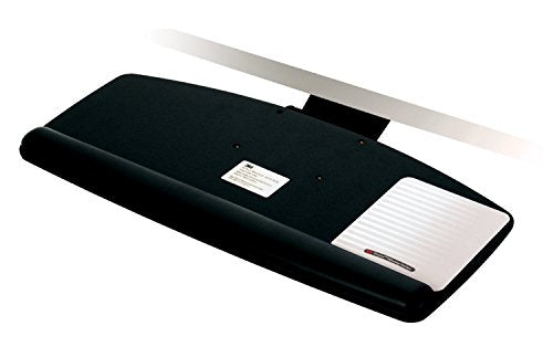 3M Keyboard Tray, Just Lift To Adjust Height And Tilt, Sturdy Tray Includes Gel Wrist Rest And Precise Mouse Pad, Swivels Side To Side And Stores Under Desk, 23" Track, Black (AKT90LE)