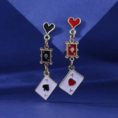 Xeyau Queen Of Hearts Necklaces Earrings Set for Women Vampire Necklace and Earrings Vintage Red Black Necklace Queen Of Hearts Accessories Cosplay Halloween Jewelry D-RD-BKTS