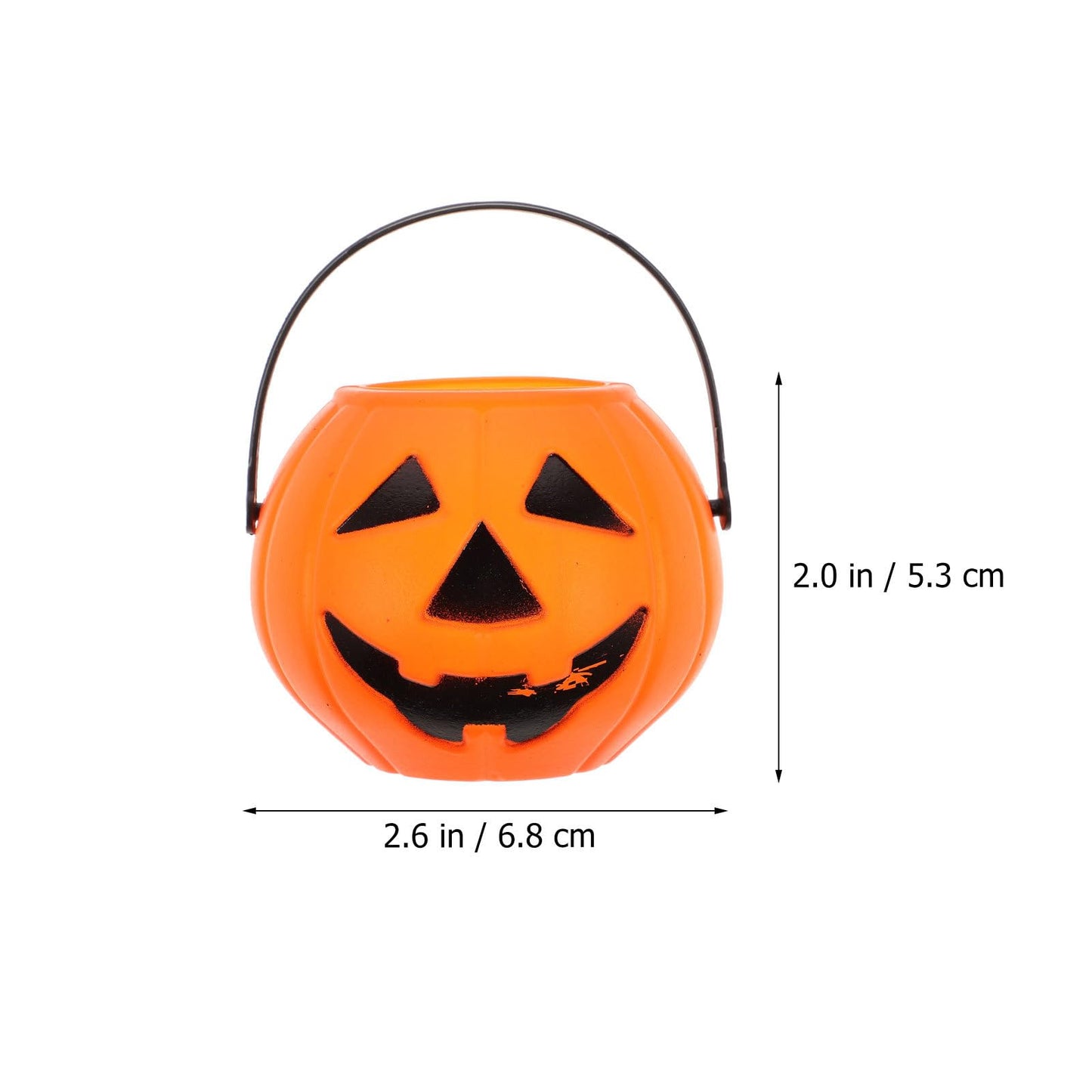 24pcs Halloween Portable Pumpkin Bucket Trick or Treat Pumpkin Candy Pail Holder (Orange)
