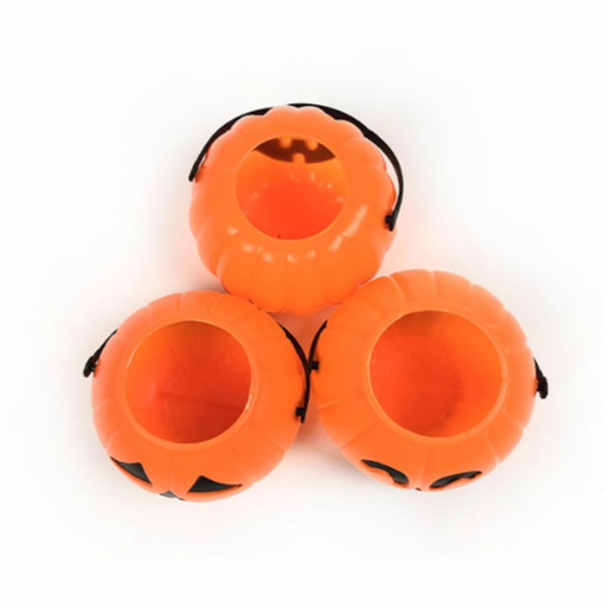Wepetyo 24 Pcs Mini Halloween Buckets,Plastic Pumpkin Buckets Witch/White Ghost/Pumpkin Shape-Candy Holder Pot with Handle for Halloween Party Supplies