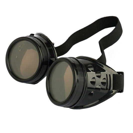 WEICHUAN Vintage Steampunk Goggles Mad Scientist Goggles Cosplay Punk Glasses for Adult, Women, Men Halloween Costume(Black)