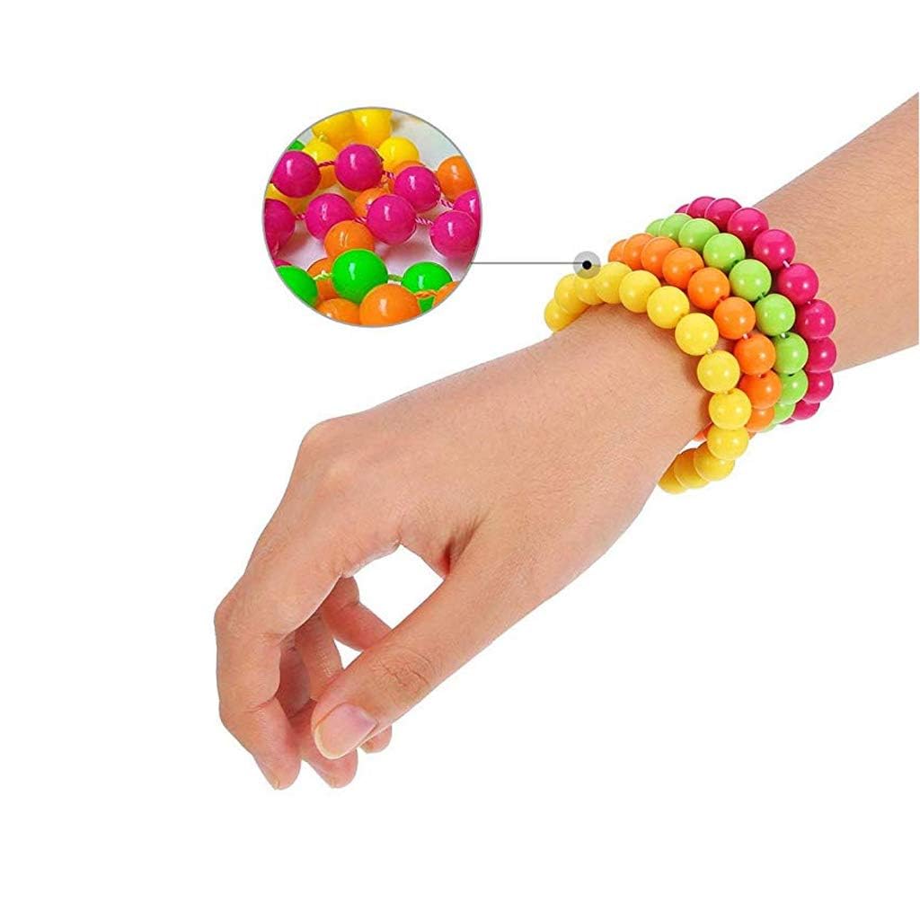Women's 80's Costumes with Accessories Set Black Tutu Skirt Earrings Necklace Bracelets Fishnet Gloves Legwarmers Headband Small(2-4)