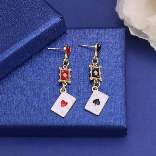 Xeyau Queen Of Hearts Necklaces Earrings Set for Women Vampire Necklace and Earrings Vintage Red Black Necklace Queen Of Hearts Accessories Cosplay Halloween Jewelry D-RD-BKTS