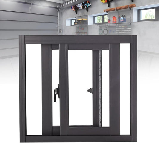 XIHAADOY Basement Window, Aluminum Alloy Sliding Windows, Replacement Windows for Houses, Small Windows for Bathroom Shed Chicken Coop Rv Garage, with Screen Window,Black,20x12in / 51x30cm(WxH)