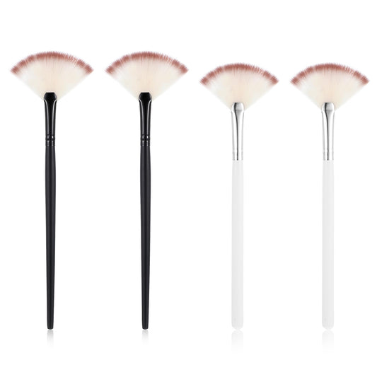 4 Pcs Soft Facial Fan Brush Blush, Fan Mask Brushes Slim Soft Face Mask Brush Applicator for Peel Glycolic Masks Makeup
