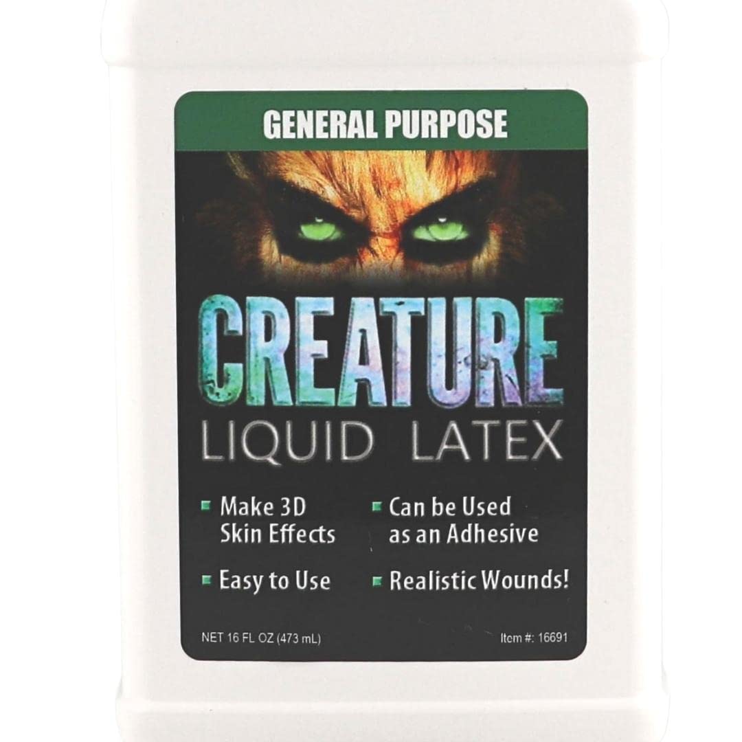 16oz - CLEAR - Creature Liquid Latex, General Purpose Professional Special Effects Liquid Latex