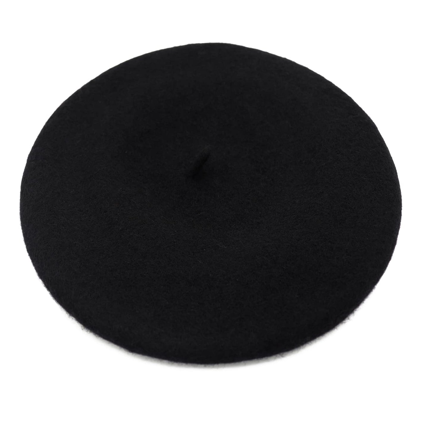 Wheebo Berets for Kids Wool French Beret Hats Artist Painter Hats for Little Girls Boys Solid Color Style(Black)
