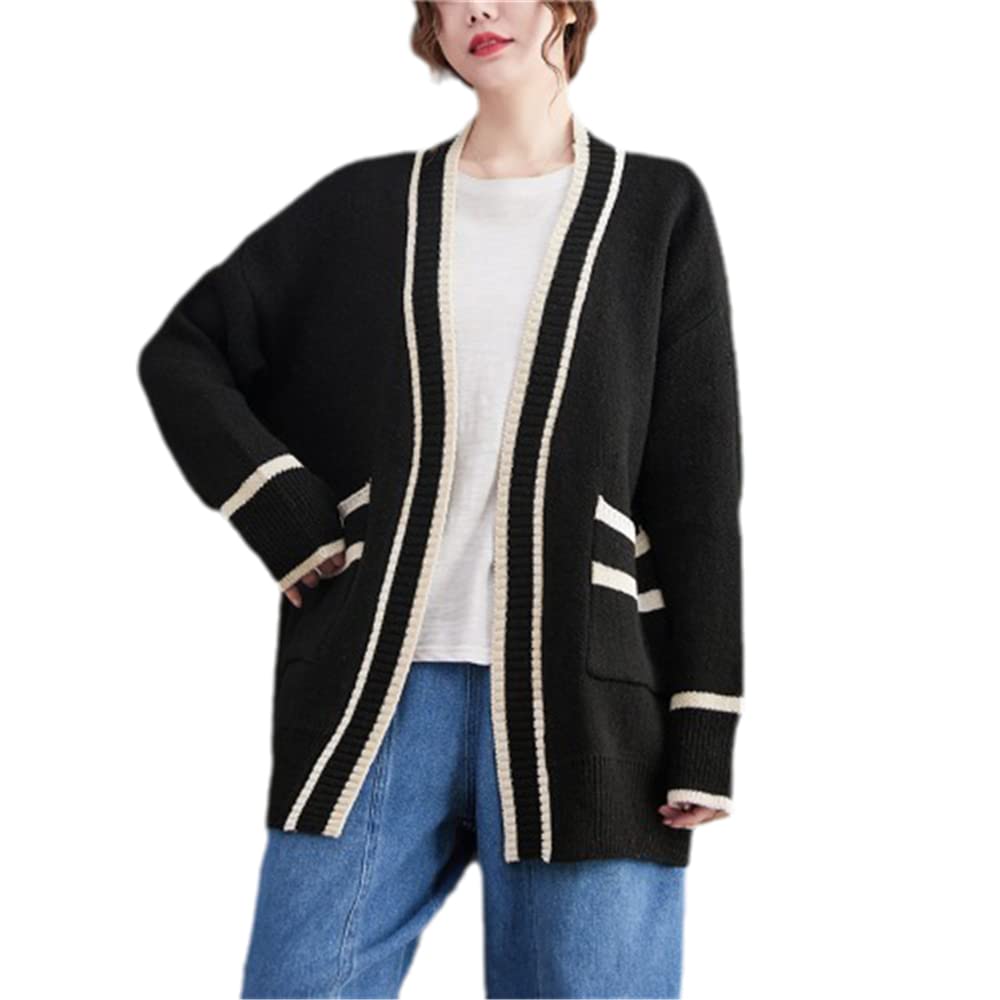 Womens Japan Cute Cardigan Sweater Kawaii JK Uniform Open Front Cardigan with Buttons Aesthetic Long Sleeve Loose Jackets
