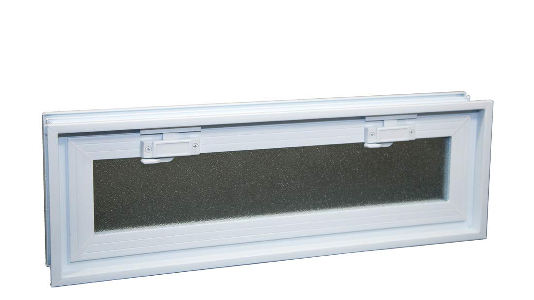 2408 Hopper Vent Window for Glass Blocks, Sheds, Cabins, Tiny Homes, Garages