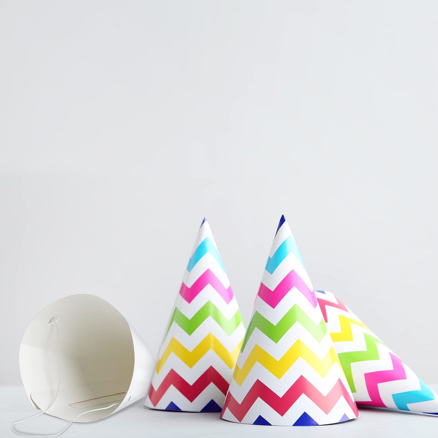 Welecom 30 PCS White Cone Hats Party Hats DIY for Kids Adult - One size fits all - 6.3 5.9 7.9 inch - Paper - Hand Wash Only - Costume Headwear - Halloween, Christmas, Thanksgiving, Birthday