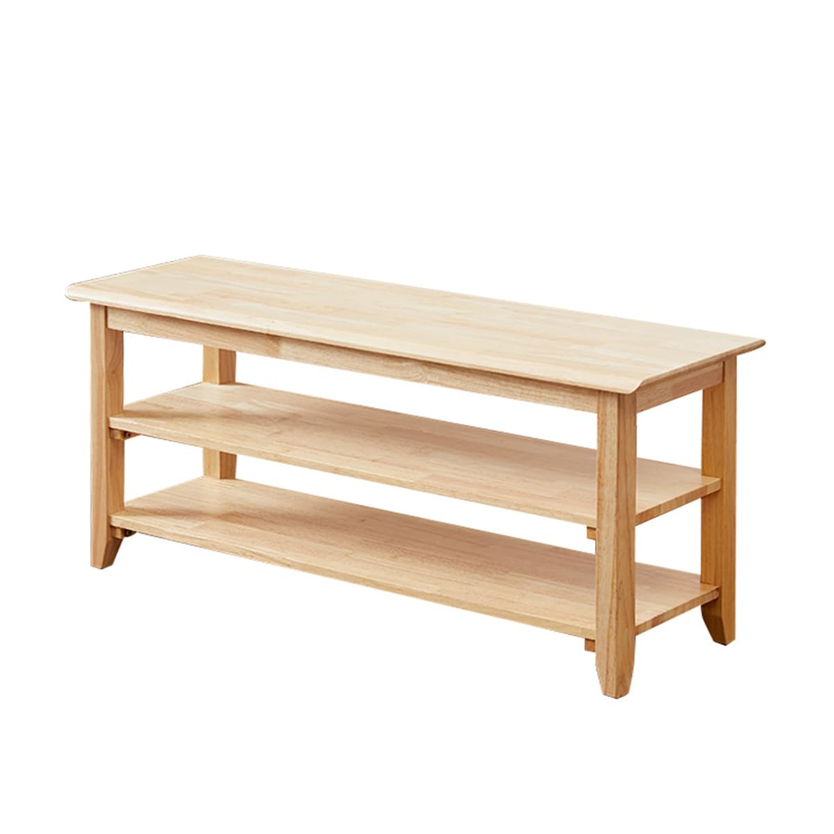 XKZG Storage Bench Wooden Shoe Rack Bench Simple Style Wood Entryway Bench (Natural,39.4")