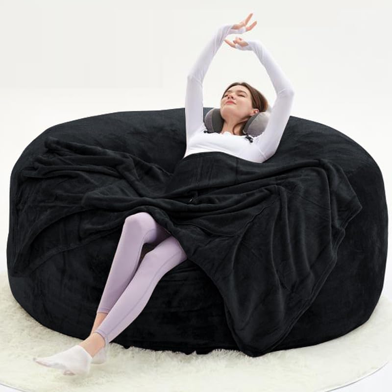 5FT,Big Bean Bag Chairs for Adults,Bean Bag with Filler Included,Memory Foam Bean Bag,Giant beanbag,Suitable for Reading Chairs in Living Room, Bedroom and Dormitory. (Brown, 5 Foot)