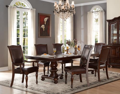 WoodHW Set of 2pc Traditional Style Dining Armchairs,Upholstered Seat Dark Brown Finish Wooden Dining Chairs
